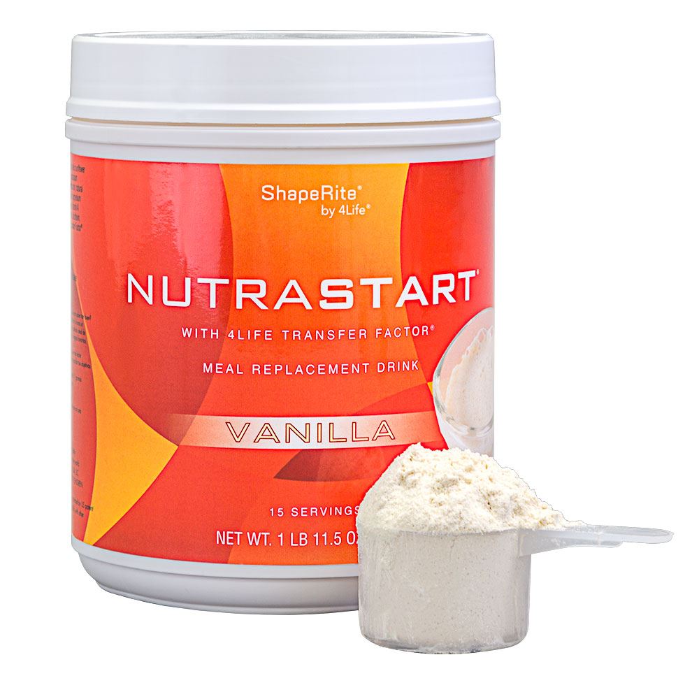 Un producto de 4Life en polvo: Nutrastart Vanilla.